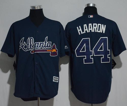Braves #44 Hank Aaron Blue New Cool Base Stitched MLB Jersey